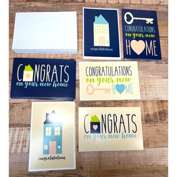 Congratulations On Your New Home Greeting Card Set Of 34 Realtors 6 Designs - Picture 1 of 2